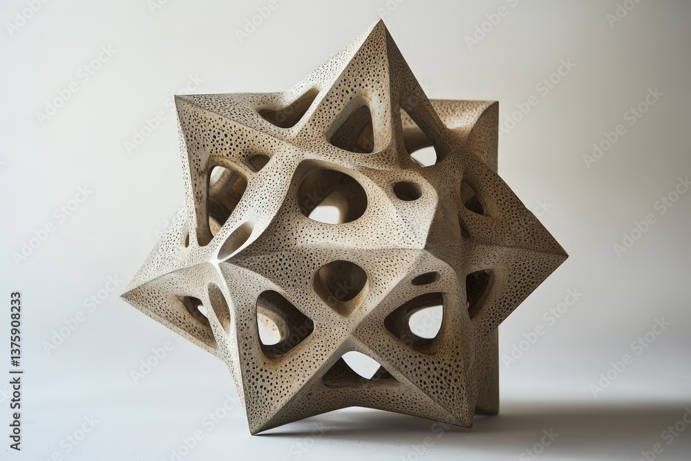 Aufkleber complex sculptural geometric form with many open spaces is displayed
