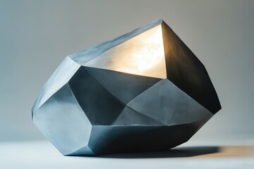 A Geometric Sculpture Illuminated With Subtle Natural Light