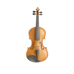 Naklejka premium A classic wooden violin with fine detailing and a smooth finish, perfect for music enthusiasts and artists alike, showcasing craftsmanship and elegance in design.
