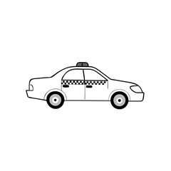 Fototapeta premium Taxi side view with checker stripe icon