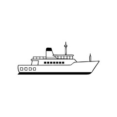 Obraz premium Ferry boat icon in black vector