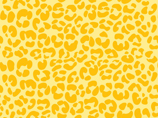 Yellow leopard pattern background, Hand drawn animal skin print, Seamless illustration