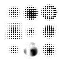 Collection of halftone patterns with different dot arrangements various dot patterns
