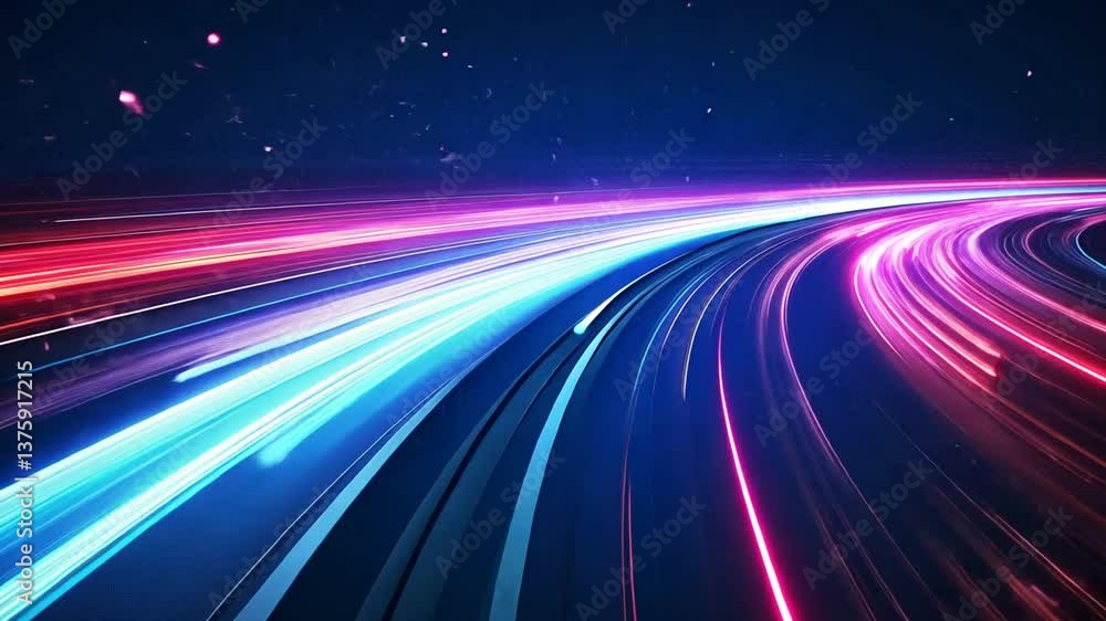 Poster dynamic light streaks with vibrant hues create an abstract modern background visuals