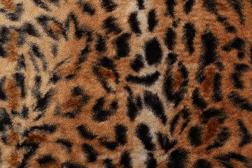 Close up of soft leopard print faux fur