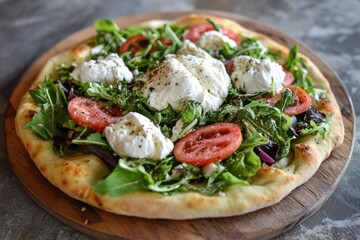 A fresh salad featuring creamy Italian burrata cheese for a delightful taste.