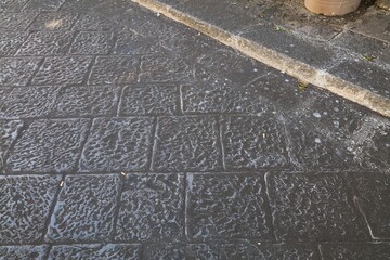 Catania volcanic ash in the street