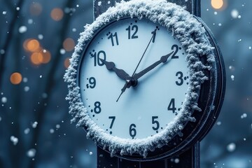 Winter Snowfall Wall Clock