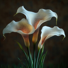 Elegant White Calla Lilies in Bloom – Minimalist Floral Photography for Nature-Inspired Design