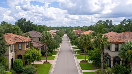 Upscale residential community with lush landscaping anongsysamoud gigapixel quality tranquil environment