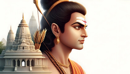 Religious culture Lord Ram festival card design background