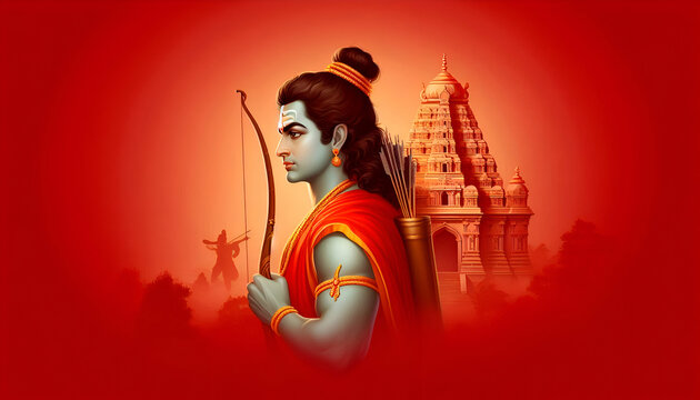 Shree Rama portrait festival dussehra design celebration background