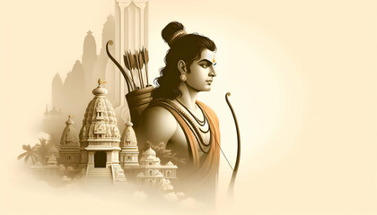 Shree Rama portrait festival dussehra design celebration background