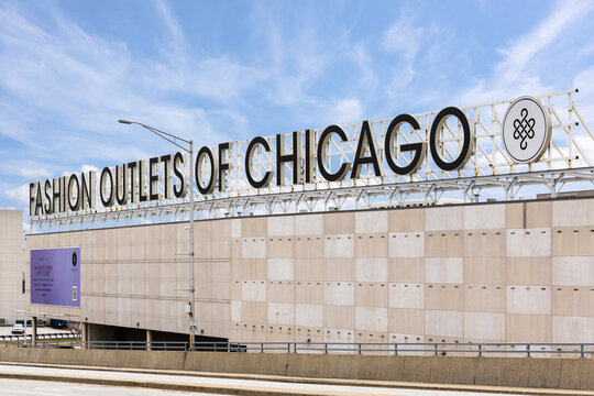 Rosemont, IL, USA - March 8, 2025: Fashion Outlets of Chicago is an outlet mall located near O'Hare Airport with designer goods and restaurants for shoppers.