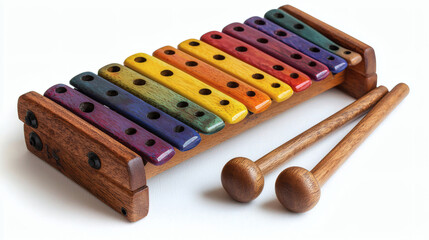 A Musical Xylophone Toyn And A Pair Of Mallets