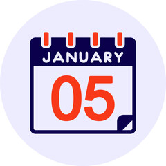 5 January Vector Icon Design