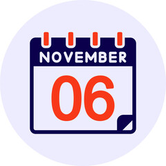 6 November Vector Icon Design