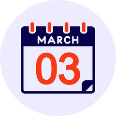 3 March Vector Icon Design