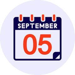 5 September Vector Icon Design