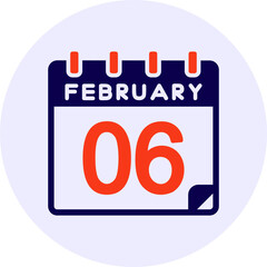 6 February Vector Icon Design