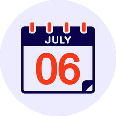 6 July Vector Icon Design
