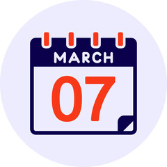 7 March Vector Icon Design