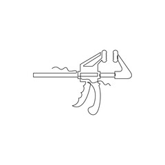 one line art Quick Grips Clamp tool vector illustration. line art, one continuous line, simple, hand drawn and sketch style. for icons, symbols, signs or logos