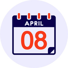 8 April Vector Icon Design