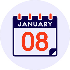 8 January Vector Icon Design