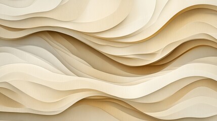 Obraz premium A beautifully illustrated wooden wave pattern in soft beige tones, flowing naturally like water