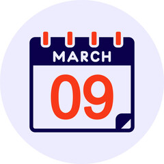 9 March Vector Icon Design