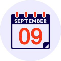 Fototapeta premium 9 September Vector Icon Design