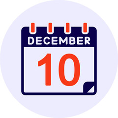 Fototapeta premium 10 December Vector Icon Design