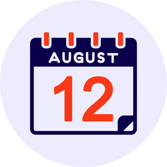 12 August Vector Icon Design