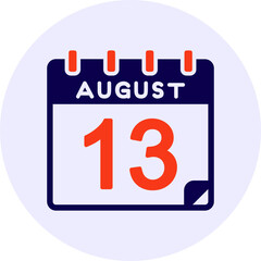 13 August Vector Icon Design