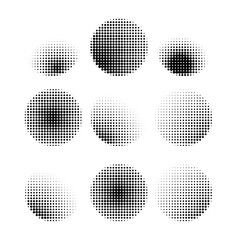 Collection of halftone patterns with different dot arrangements various dot patterns