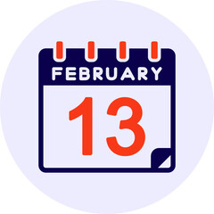 13 February Vector Icon Design