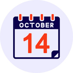 14 October Vector Icon Design