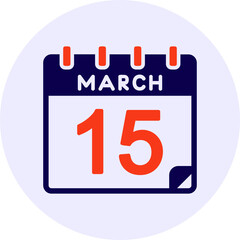 15 March Vector Icon Design