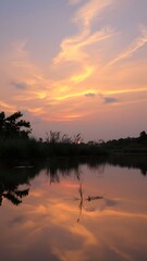 Obraz premium Tranquil Dusk Reflection