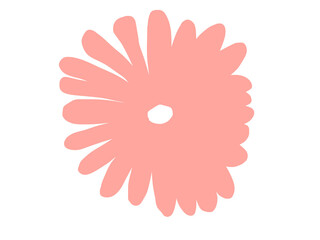 hand drawn illustration of flower pink
