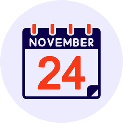Fototapeta premium 24 November Vector Icon Design