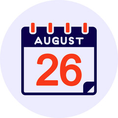 26 August Vector Icon Design