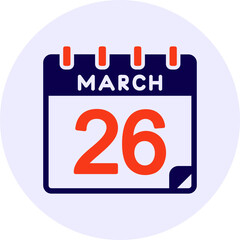 26 March Vector Icon Design
