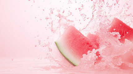 Fototapeta premium watermelon slice on white background