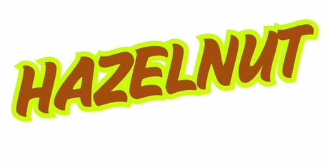 Hazelnut text logo, hazelnut advertising or marketing 