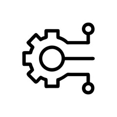 
Technology Settings Gear Circuit Vector Icon Line Art