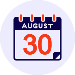 30 August Vector Icon Design
