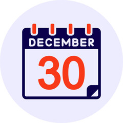 30 December Vector Icon Design