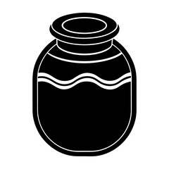 Honey Jar Icon Vector. Sweet Food Container Silhouette